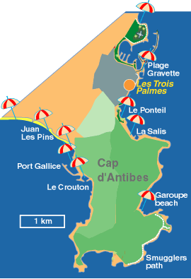 <i>Les Trois Palmes</i> is surrounded by beaches